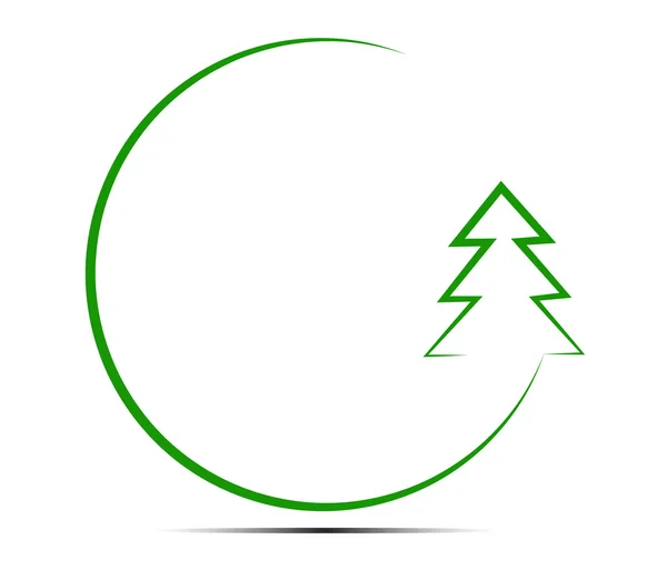 Noel ağacı ile yuvarlak çerçeve — Stok Vektör