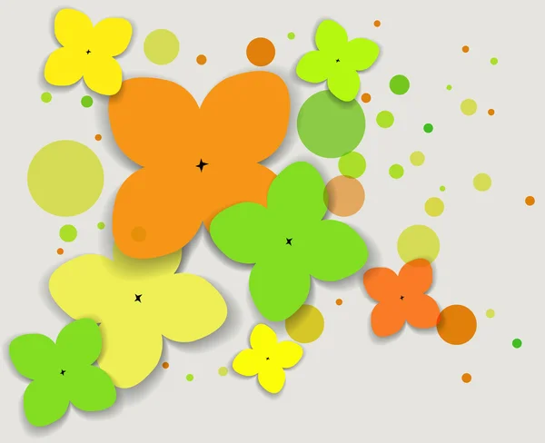 円と花と抽象的な背景 — ストックベクタ