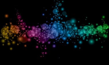 Siyah arka plan ile daireler ve yıldız