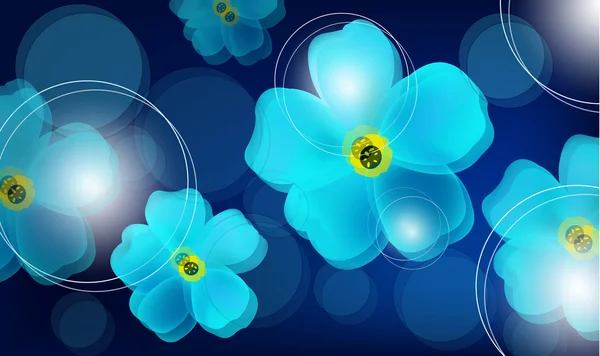 Vector background with flowers and circles — Stock Vector