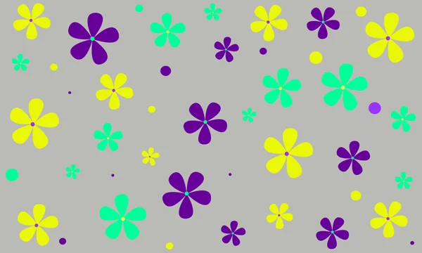 Fondo con círculos y flores — Vector de stock