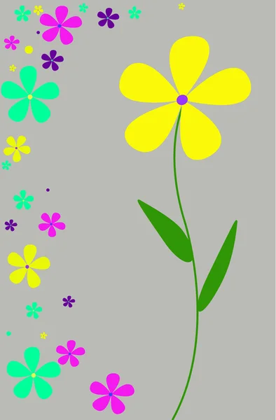 동그라미와 꽃 배경 — 스톡 벡터