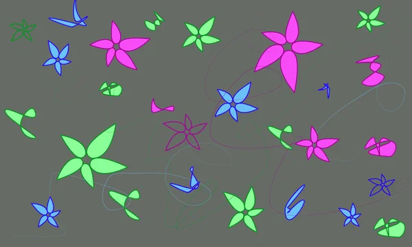 Bakgrund med cirklar och blommor — Stock vektor