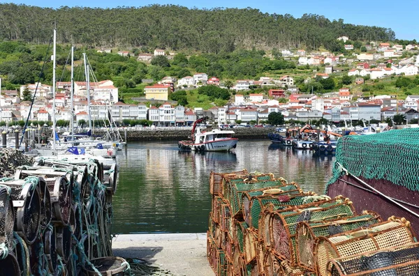 Muros Spanien Juni 2020 Hamn Och Kustby Med Segelbåtar Och — Stockfoto