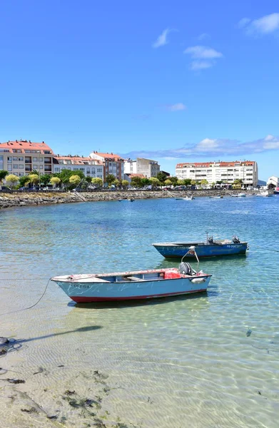 Portosin Spain June 2020 Harbor Coastal Village Rowboats Galician Fishing — Zdjęcie stockowe