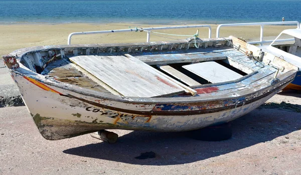 Portosin Spain September 2020 Old Galician Wooden Rowboat Harbor Coruna — Stock Photo, Image