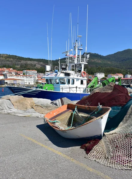 Portosin Spain July 2020 Harbor Galician Fishing Vessel Old Row — Fotografia de Stock