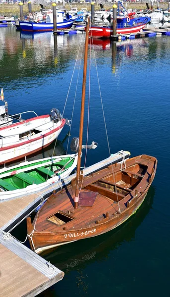 Muros Spain June 2020 Old Wooden Galician Traditional Fishing Boats — Fotografia de Stock