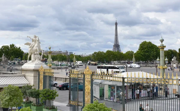 Parijs Frankrijk Augustus 2019 Uitzicht Vanaf Tuileries Garden Met Place — Stockfoto