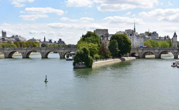 Paris France August 2018 View Seine River Pont Neuf Ile — Foto Stock