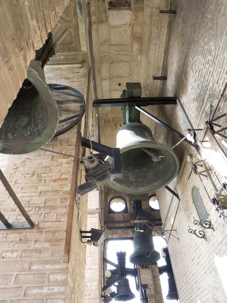 Church  bells cathedral view from below — Stock Photo, Image