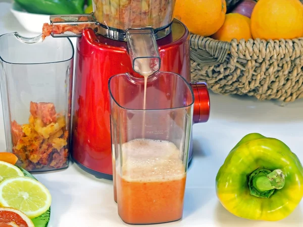 Extractor juice low rpm in working produces fresh juice without — Stock Photo, Image