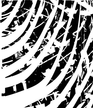 Siyah beyaz desenli, noktalı, lekeli, çizik ve çizikli sıkıntılı bir arkaplan. Soyut vektör illüstrasyonu.