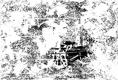 Siyah beyaz desenli, noktalı, lekeli, çizik ve çizikli sıkıntılı bir arkaplan. Soyut vektör illüstrasyonu.