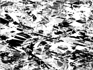 Siyah beyaz desenli, noktalı, lekeli, çizik ve çizikli sıkıntılı bir arkaplan. Soyut vektör illüstrasyonu.