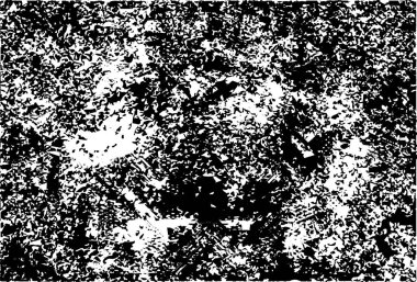 Siyah beyaz desenli, noktalı, lekeli, çizik ve çizikli sıkıntılı bir arkaplan. Soyut vektör illüstrasyonu.