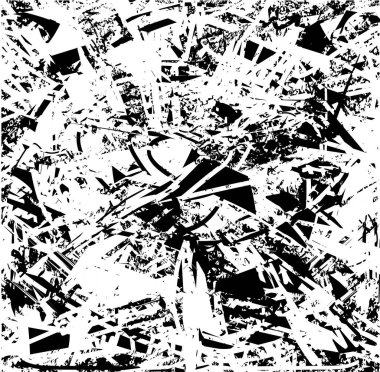 Siyah beyaz desenli, noktalı, lekeli, çizik ve çizikli sıkıntılı bir arkaplan. Soyut vektör illüstrasyonu.