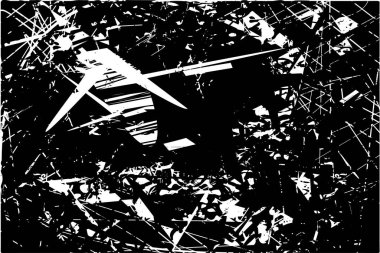 Siyah beyaz desenli, noktalı, lekeli, çizik ve çizikli sıkıntılı bir arkaplan. Soyut vektör illüstrasyonu.