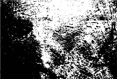 Siyah beyaz desenli, noktalı, lekeli, çizik ve çizikli sıkıntılı bir arkaplan. Soyut vektör illüstrasyonu.