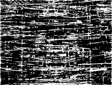 Siyah beyaz desenli, noktalı, lekeli, çizik ve çizikli sıkıntılı bir arkaplan. Soyut vektör illüstrasyonu.