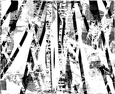 Siyah beyaz desenli, noktalı, lekeli, çizik ve çizikli sıkıntılı bir arkaplan. Soyut vektör illüstrasyonu.