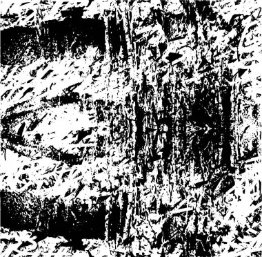 Siyah beyaz desenli, noktalı, lekeli, çizik ve çizikli sıkıntılı bir arkaplan. Soyut vektör illüstrasyonu.