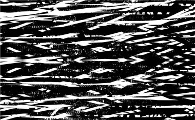 Siyah beyaz desenli, noktalı, lekeli, çizik ve çizikli sıkıntılı bir arkaplan. Soyut vektör illüstrasyonu.