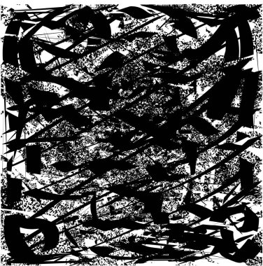 Siyah beyaz desenli, noktalı, lekeli, çizik ve çizikli sıkıntılı bir arkaplan. Soyut vektör illüstrasyonu.