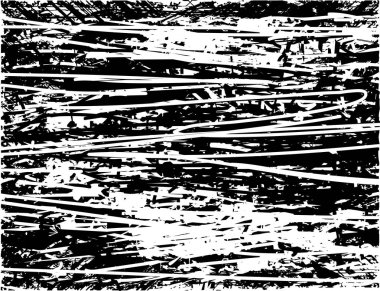 Siyah beyaz desenli, noktalı, lekeli, çizik ve çizikli sıkıntılı bir arkaplan. Soyut vektör illüstrasyonu.