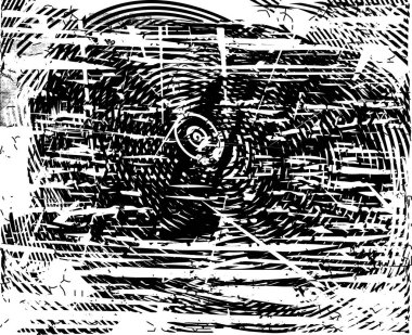 Siyah beyaz desenli, noktalı, lekeli, çizik ve çizikli sıkıntılı bir arkaplan. Soyut vektör illüstrasyonu.