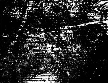 Siyah beyaz desenli, noktalı, lekeli, çizik ve çizikli sıkıntılı bir arkaplan. Soyut vektör illüstrasyonu.