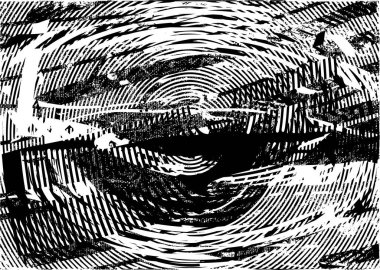 Siyah beyaz desenli, noktalı, lekeli, çizik ve çizikli sıkıntılı bir arkaplan. Soyut vektör illüstrasyonu.