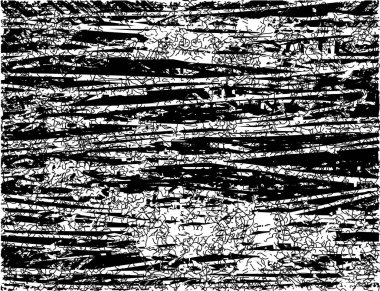 Siyah beyaz desenli, noktalı, lekeli, çizik ve çizikli sıkıntılı bir arkaplan. Soyut vektör illüstrasyonu.