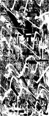 Siyah beyaz desenli, noktalı, lekeli, çizik ve çizikli sıkıntılı bir arkaplan. Soyut vektör illüstrasyonu.