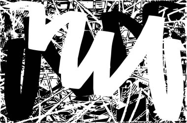 Siyah beyaz desenli, noktalı, lekeli, çizik ve çizikli sıkıntılı bir arkaplan. Soyut vektör illüstrasyonu.