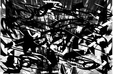 Siyah beyaz desenli, noktalı, lekeli, çizik ve çizikli sıkıntılı bir arkaplan. Soyut vektör illüstrasyonu.