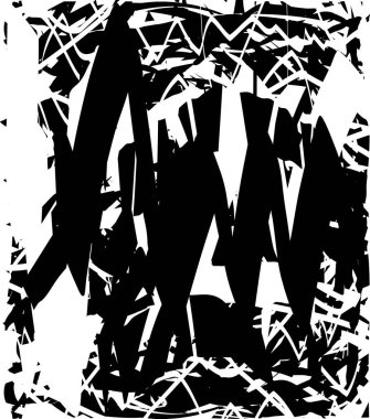 Siyah beyaz desenli, noktalı, lekeli, çizik ve çizikli sıkıntılı bir arkaplan. Soyut vektör illüstrasyonu.