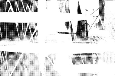 Siyah beyaz desenli, noktalı, lekeli, çizik ve çizikli sıkıntılı bir arkaplan. Soyut vektör illüstrasyonu.