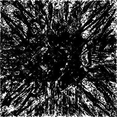 Siyah beyaz desenli, noktalı, lekeli, çizik ve çizikli sıkıntılı bir arkaplan. Soyut vektör illüstrasyonu.