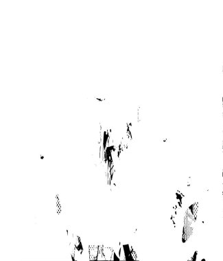 Siyah beyaz desenli, noktalı, lekeli, çizik ve çizikli sıkıntılı bir arkaplan. Soyut vektör illüstrasyonu.