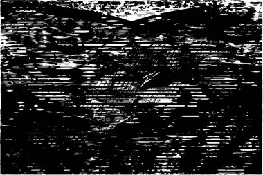 Siyah beyaz desenli, noktalı, lekeli, çizik ve çizikli sıkıntılı bir arkaplan. Soyut vektör illüstrasyonu.