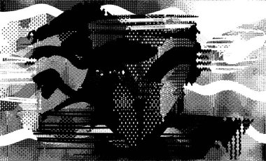 Siyah beyaz desenli, noktalı, lekeli, çizik ve çizikli sıkıntılı bir arkaplan. Soyut vektör illüstrasyonu.