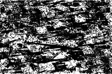 Siyah beyaz desenli, noktalı, lekeli, çizik ve çizikli sıkıntılı bir arkaplan. Soyut vektör illüstrasyonu.