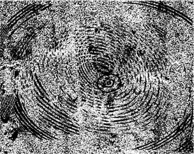 Siyah beyaz desenli, noktalı, lekeli, çizik ve çizikli sıkıntılı bir arkaplan. Soyut vektör illüstrasyonu.