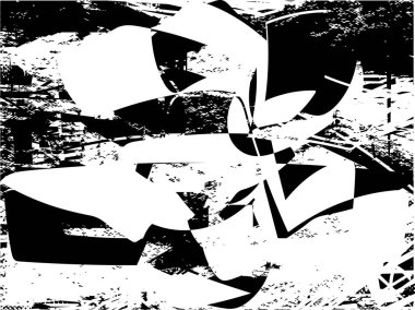 Siyah beyaz desenli, noktalı, lekeli, çizik ve çizikli sıkıntılı bir arkaplan. Soyut vektör illüstrasyonu.