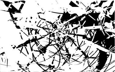 Siyah beyaz desenli, kaktüslü, noktalı, çizik ve çizikli sıkıntılı bir arka plan. Soyut vektör illüstrasyonu.