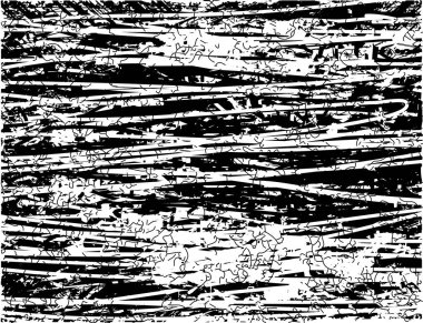 Siyah beyaz desenli, noktalı, lekeli, çizik ve çizikli sıkıntılı bir arkaplan. Soyut vektör illüstrasyonu.