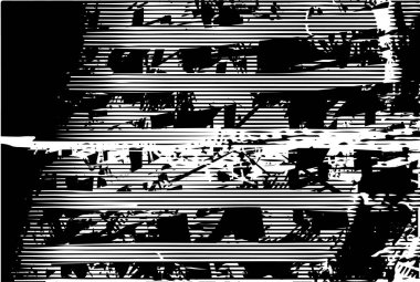 Siyah beyaz desenli, noktalı, lekeli, çizik ve çizikli sıkıntılı bir arkaplan. Soyut vektör illüstrasyonu.