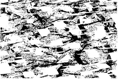 Siyah beyaz desenli, noktalı, lekeli, çizik ve çizikli sıkıntılı bir arkaplan. Soyut vektör illüstrasyonu.