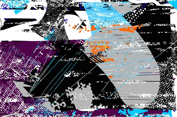 Тревожный Фон Разноцветной Текстуре Точками Пятнами Царапинами Линиями Абстрактная Векторная — стоковый вектор